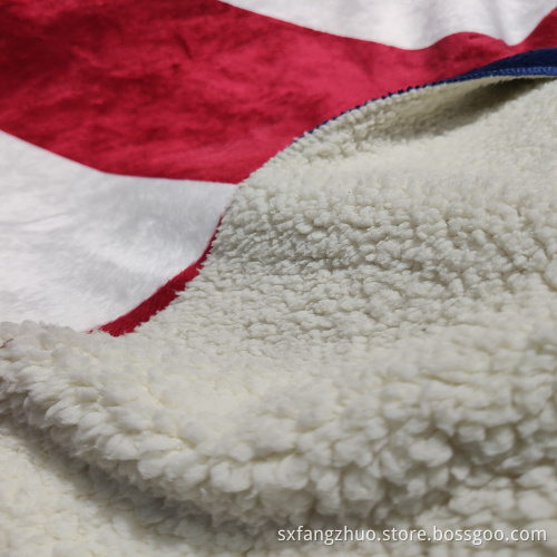benutzerdefinierte Druckmikro -Fleece Sherpa Wurfflaggedecke